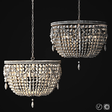 Anselme Chandelier - White & Gray 3D model image 1 