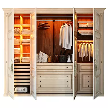 Elegant Fiesole Wardrobe: Lanpas 3D model image 1 