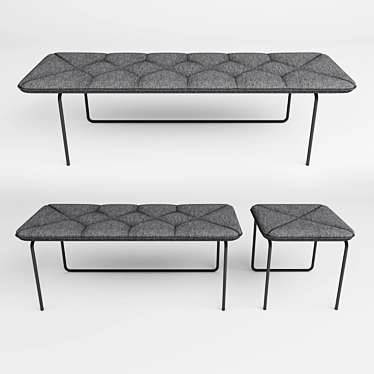 Elegant Tip Toe Bench for Narrow Spaces 3D model image 1 