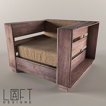 Title: Vintage Loft Armchair 3D model image 1 