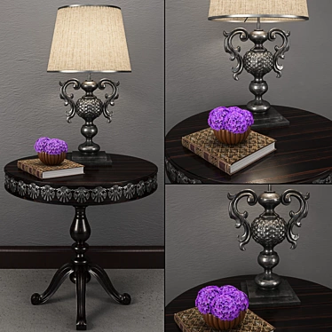 Elegant Decor Set: Lamp, Console, Plant 3D model image 1 