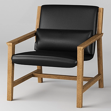 Modern Black Leather Chair 3D model image 1 