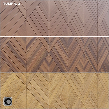 Tulip v.2 WoodWalls: Seamless Modular Wooden Panels 3D model image 1 