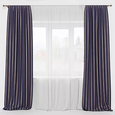 Elegant Drapes for Your Windows 3D model image 1 