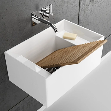 Elegant Utility: Meg11 Ceramic Washbasin 3D model image 1 