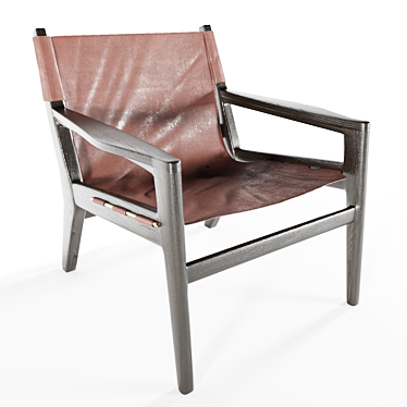 Brazilian-inspired Leather Sling Chair 3D model image 1 