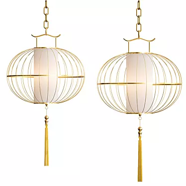 Vintage Chinese Pendant Lights 3D model image 1 