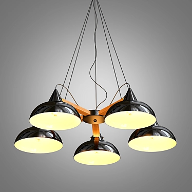 Coneca 3-Light Black Pendant 3D model image 1 