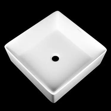 Elegant White Ceramic Wash Basin 3D model image 1 