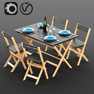 Modern Outdoor Furniture Set 3D model image 1 