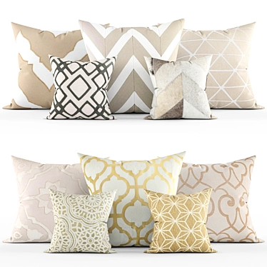 Stylish Accent Cushions 3D model image 1 