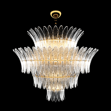 Elegant Palmette Chandelier 3D model image 1 