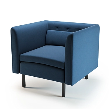 Elegant Henderson Armchair: Height 76cm, Width 86cm 3D model image 1 