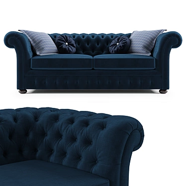 Detailed Chesterfield Sofa 3D Model 3D model image 1 