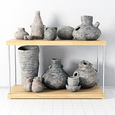 Pottery Shelf: Stylish and Functional 3D model image 1 