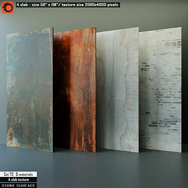 Premium Stone Slab Set - High Resolution Texture, 8 Preset Materials 3D model image 1 