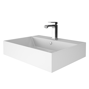 Modern Basin with Tap 3D model image 1 