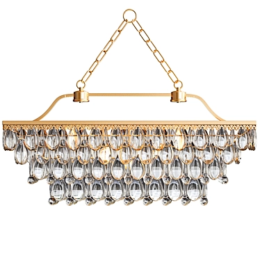 Elegant Glass Drop Chandelier 3D model image 1 