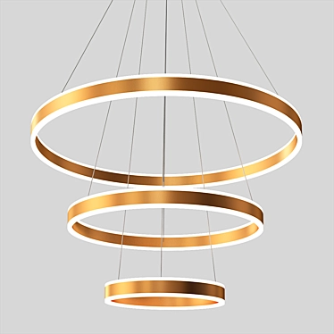 Elegant LED Ring Chandelier 3D model image 1 