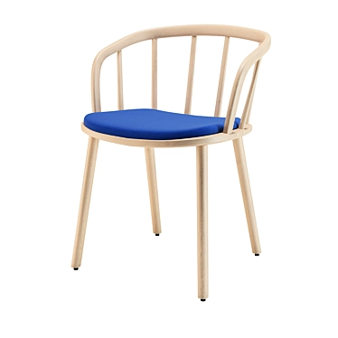 Modern Ash Wood Armchair 3D model image 1 