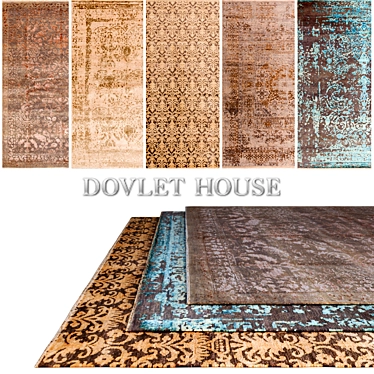 DOVLET HOUSE 5-Piece Carpets (Part 198) 3D model image 1 