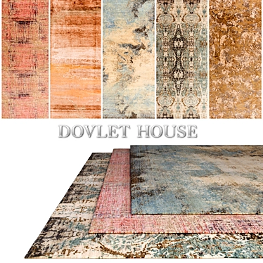 DOVLET HOUSE Carpets Set - 5 Pieces (Part 200) 3D model image 1 