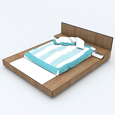 Wooden Base Bed 3D model image 1 