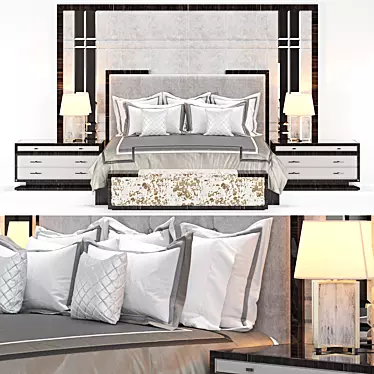 Sleek Modern Bed Design 3D model image 1 