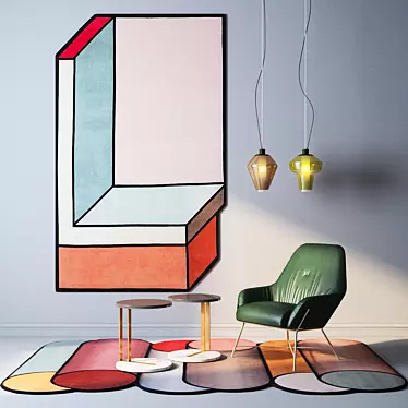 Luxury Design: cc-tapis Rugs, Foscarini Diesel Lamps, ASIA Leather Armchair 3D model image 1 