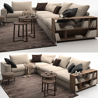 Modern and Versatile Sofa Flexform Groundpiece Set 3D model image 1 