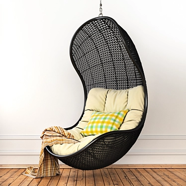 Contemporary Woven Pendant Armchair 3D model image 1 