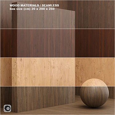 Seamless Wood/Veneer Material Set 6 3D model image 1 