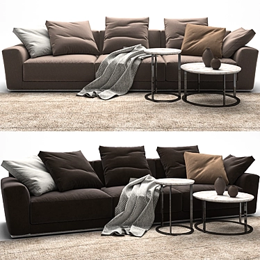 Elegant Luis Sofa in 2 Material Options 3D model image 1 