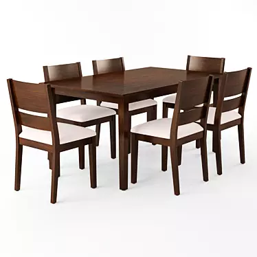 6 Seater Deluca Dining Set 3D model image 1 