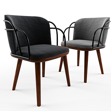 Elegant Arven Chair: 58cm x 61cm x 81cm 3D model image 1 