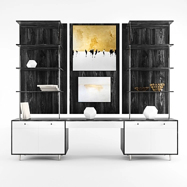 Contemporary Office Shelving Solution 3D model image 1 