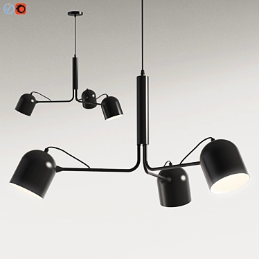 Liang Black Metal Pendant Lamp 3D model image 1 