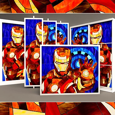 Marvelous Iron Man Stained Glass 3D model image 1 