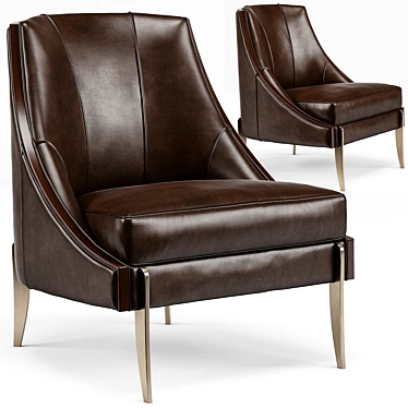 Title: Keene Modern Espresso Leather Armchair 3D model image 1 