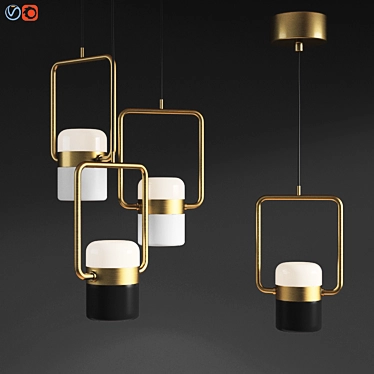 Modern Ling P1 H Suspension - Seeddesign Gold 3D model image 1 