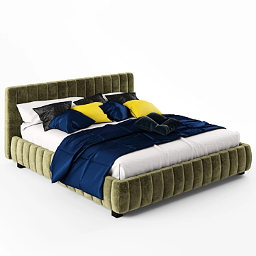 Luxury Velvet Bed - Bside Samoa 3D model image 1 