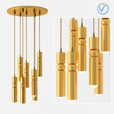 Elegant Fulcrum Light Chandelier 3D model image 1 