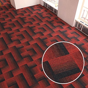 Soft Textured Carpet Tiles 3D model image 1 