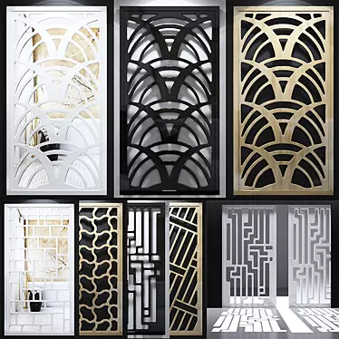 Geometric Decor Panels Set 3D model image 1 