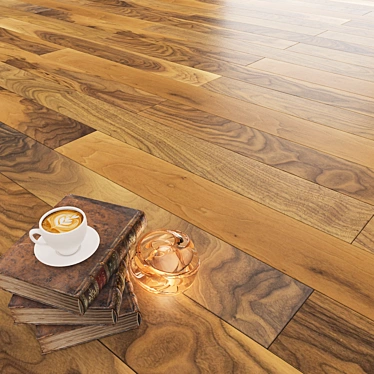 Natural Walnut Parquet: Convenient Color Correction 3D model image 1 