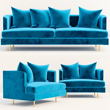 Gus Modern Margot Sofa, Velvet Midnight