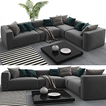 Elegant Poliform Bolton Sofa 3D model image 1 