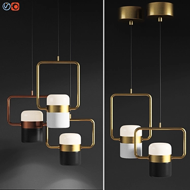 Modern Brass Ling Pendant by Seeddesign 3D model image 1 