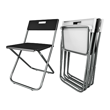 Space-Saving Folding Stool 3D model image 1 