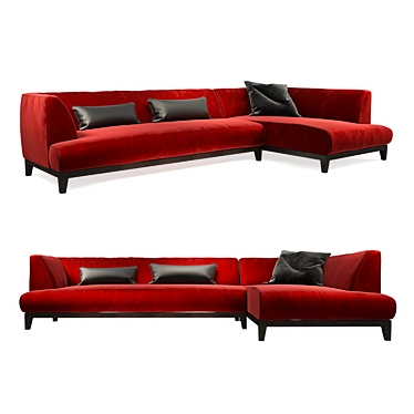 Elegant Italian Leather Sofa 3D model image 1 